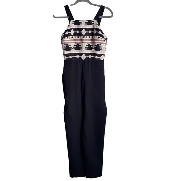 Morgan Carper Jumpsuit Sz 2 Anthropologie Boho Festival Aztec Geometric Artsy - Picture 1 of 10
